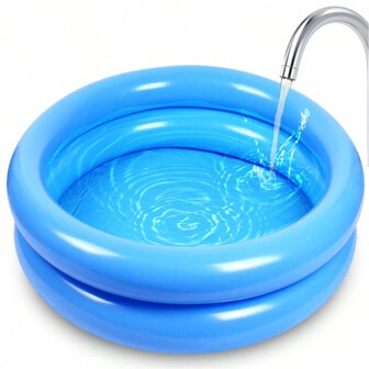 1pc PVC Outdoor Mini Beach Pool, Inflatable Swimming Pool, Entertainment & Fishing Pool, Beach Essentials, Beach Accessories, Pool Float