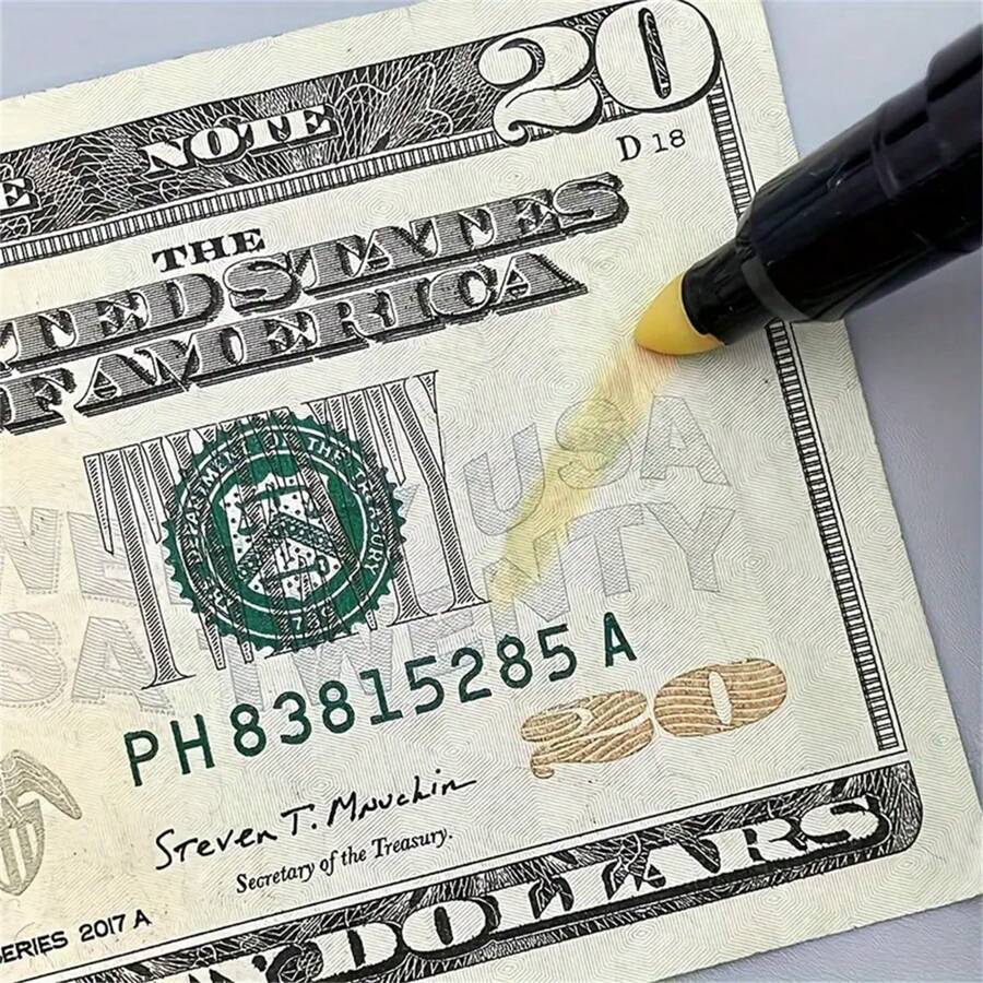 1pc Portable Water-Based Money Detector Pen, Mini Portable Money Detector Machine, Water-Based Pen, Can Be Used To Identify The Authenticity Of Important Items Back To School,Pencil Case,Pencil Pouch,School Bag,Stationery - Multicolor - View 1