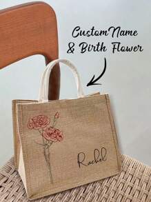 1 Túi Tote vải đay tùy chỉnh, Túi tote hoa tùy chỉnh có tên, Túi tote hoa sinh cá nhân, Túi hoa sinh nhật cá nhân, Tote hoa sinh nhật tùy chỉnh, Túi tote cá nhân, Túi tote phù dâu, Túi tote phù dâu, Túi mua sắm hoa, Tote đeo vai hàng ngày , Quà tặng phù dâu, Quà kỷ niệm, Quà Valentine, Quà sinh nhật, Quà cưới, Quà tặng Ngày của Mẹ, Quà tặng Ngày của Cha, Quà tặng Bạn Thân, Quà tặng cho Mẹ/Cô ấy/Bạn gái/Vợ/Bạn bè - Màu be - Xem 5