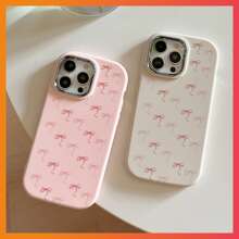 New Anti-Fall Phone Case + Simple Full Screen Pink Bow Phone Case, Compatible With IPhone 15, IPhone 15 Pro Max, 12 Pro Max, 13 Pro Max, 14 Pro Max, 13, 14, 11, 12 Pro, 14, IPhone XS, XR, 78P, 78GES2, Samsung A22, A21S, A51 4G, A52, S22 Ultra, A33 5G, Samsung A53, A23, S23 Ultra, S24, A15, S23, A73, Samsung, Redmi, OPPO Phones