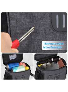 Adjustable Bike Handlebar Bag With Phone Pocket, Large Bicycle Front Storage Pouch With Zipper, With Shoulder Strap, Bicycle Bag For Mountain Bike And Road Bike Bicycle Accessories Lightweight Waterproof For Exercise Cycling Sport Outdoor Camping Travel Trip Summer Essentials For Men Women Student SchoolBike Frame Riding Bag Water Bag Rucksack For Cycling Exercise Outdoor Gym Sport Waterproof Lightweight Large Capacity Portable Accessories - Grey - View 5