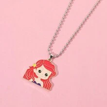 1pc Cartoon Girls Enamel Charms Necklace Beauty Princess The Metal Pendant Jewelry - Style 1 - View 4