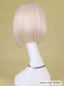 Bob Wig Head Cover Medium Short Wig Head Cover Beige And White Wig Suitable For Daily Wear - Beige - View 4