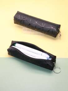 1pc Geometric Pattern Pencil Case Back To School, Back To School, School Supplies, Pencil Pouch, School Bag,Stationery