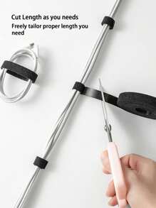 Organizador de cables, clip enrollable de alambre, soporte para auriculares, gestión de cables libres del ratón, cargador USB, protección contra cortes - Negro - Ver 1