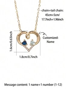 Collar grabado y personalizado con piedra en forma de corazón para cumpleaños con diseño de regalo para el Día del Padre, Día de la Madre, Día de San Valentín y aniversarios de cumpleaños, graduación, Navidad y como regalo de alta gama para amigos, compañeros de clase y familiares