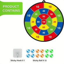 Christmas Decoration Large Dart Board Double-Sided Dart Board With Sticky Balls And Darts, Indoor/Outdoor Sport Fun Party Play Game Toys, Gifts For Boys Girls