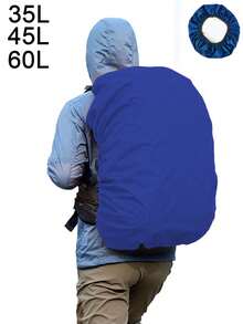 1个35升/45升/60升/70升防水背包防雨罩，适合户外旅行和运动 - 防尘便携，超轻带反光条防尘罩，适合徒步旅行、露营、骑行和其他旅行 - 寶藍色 - 查看 3