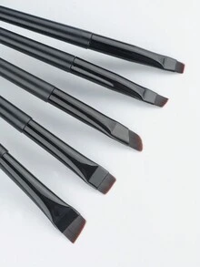 RANCAI 5件套化妆刷套装，包含斜角刷、扁平遮瑕刷、超细精准眼线笔、眼影眉毛染色工具，全套化妆刷套装，化妆刷套装，全套化妆工具套装，化妆刷套装，化妆刷套装，化妆礼盒套装 - 彩色 - 查看 4