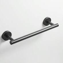 Stainless Steel Bathroom Harware Set Black Gold Robe Hook Towel Rail Bar Rack Bar Shelf Tissue Paper Toothbrush Holder - Multicolor - View 12