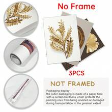 3 Cái/bộ Tranh treo tường bằng vải canvas và cây bạch quả Bắc Âu và bánh xe hàng năm - In áp phích lá vàng, thích hợp cho phòng khách gia đình Trang trí phòng ngủ - Nhiều màu - Xem 5