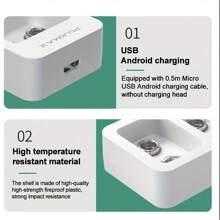 PUJIMAX 1pc White Intelligent 4-Slots Usb Charger For 9V Rechargeable Ni-Mh/Li-Ion Batteries With High Current Full Power, Fast Charging, Charging Protection, LED Light Indicators - No - View 4