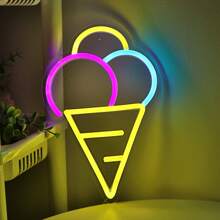 1pc 5V USB Cheers Double Beer Cup Shape Ice Cream In Glass Hurricane Cocktail Juice Glass LED Neon Sign For Pub BAR Party Milk Tea Beverage Dessert Cold Drink Shop Home Summer Playground Sandbeach GYM Store Studio Gallery Salloon KTV Decoration