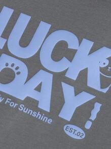 Balabala 青少年男孩服装，短袖 T 恤，2024 年新款夏季亲子装 - 灰色 - 查看 7