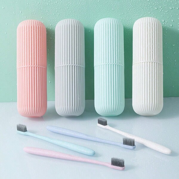 1pc Travel Toothbrush Holder, Portable Toothbrush Cup Cover 7.75 Inches (19.6 Cm) Long, Suitable For Travel, Camping, Business Trip And School, Multipurpose Toothbrush And Toothpaste Set