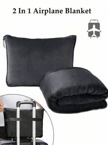 1 szt. Koc podróżny i poduszka Miękki koc samolotowy 2 w 1 z miękką torbą Poszewka na poduszkę, poduszka podróżna Pokrowiec na bagaż podręczny i klips do plecaka Prezent wielkanocny, poduszka podróżna Akcesoria podróżne Nadaje się do poduszek podróżnych w miejscach takich jak samochody, samoloty, lotniska, kempingi itp.