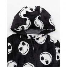 Nightmare Before Christmas Women's/Ladies Dressing Gown (Black/White) Summer Wedding Home Bathroom Decor - Black and White - View 4