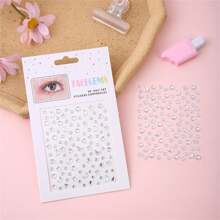 3pcs Crystal Rhinestone Stickers, Self-Adhesive Shimmering Hair Jewelry Accessories, Face Gem Stickers For DIY Craft And Art Projects Of Various Festivals - Silver - View 8