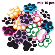 5/10/20 pezzi Grani sfusi a forma di zampa di silicone per la produzione di gioielli, penne e portachiavi, accessori fai-da-te per braccialetti e collane