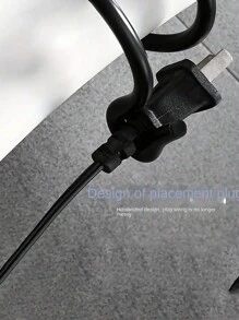 1入組黑色太空鋁吹風機架，壁掛式擊穿拼裝，強力承載不易掉落，適用於衛生間、浴室、臥室等，吹風機托架、吹風機收納架 - 黑色 - 查看 5