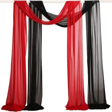 1 Tấm vải voan 72cm*500cm dùng để phủ cổng cưới Vải voan Rèm voan màu đỏ cho lễ cưới, tiệc đính hôn, tiệc cô dâu, phông nền trang trí - Đỏ - Xem 6