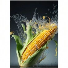 1入炸雞玉米海報，適用於客廳廚房的帆布油畫藝術家居裝飾牆飾畫像，無框