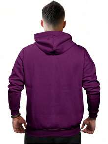 Men Hoodie & Sweatshirt Co-Ords - 紫色 - 查看 2