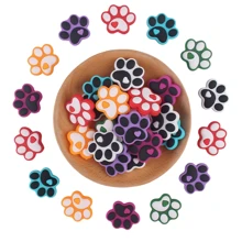 5/10/20 pezzi Grani sfusi a forma di zampa di silicone per la produzione di gioielli, penne e portachiavi, accessori fai-da-te per braccialetti e collane