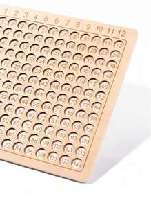 木製數學乘法棋盤遊戲 - 適合3歲以上兒童的教育玩具 - 家長與兒童一同學習和娛樂的遊戲！ - 杏色 - 查看 3