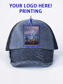 男女適用可定制五板網眼帽/棒球帽，印刷任意圖像 / 照片 - 軍綠色 - 查看 2