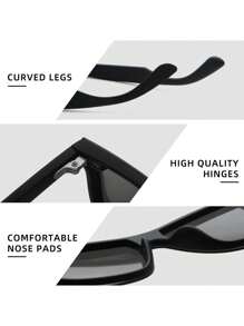 1 Pair Unisex Classic Shield Shaped Retro Polarized Fashion Glasses, Fashion &