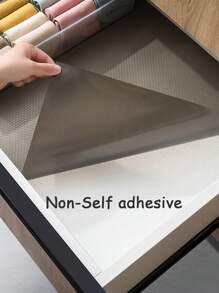 1 Roll Transparent Black Shelf Liner, Non-Slip Cabinet Liner ,Clear Non-Adhesive Drawer Liner,EVA Waterproof Refrigerator Liner,Easy To Cut Cupboard Liner For Shelves,Desk,Cabinet,Kitchen,Shelf Mats.(11.8"*59") - Black - View 3