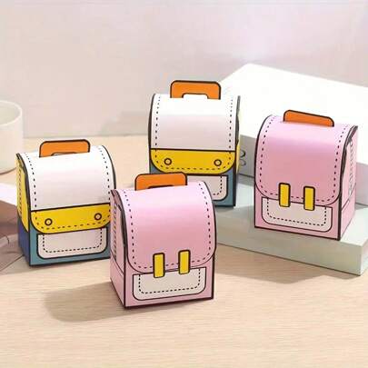 12pcs Cartoon Backpack Candy Box Graduation Gift Souvenir Paper Gift Box