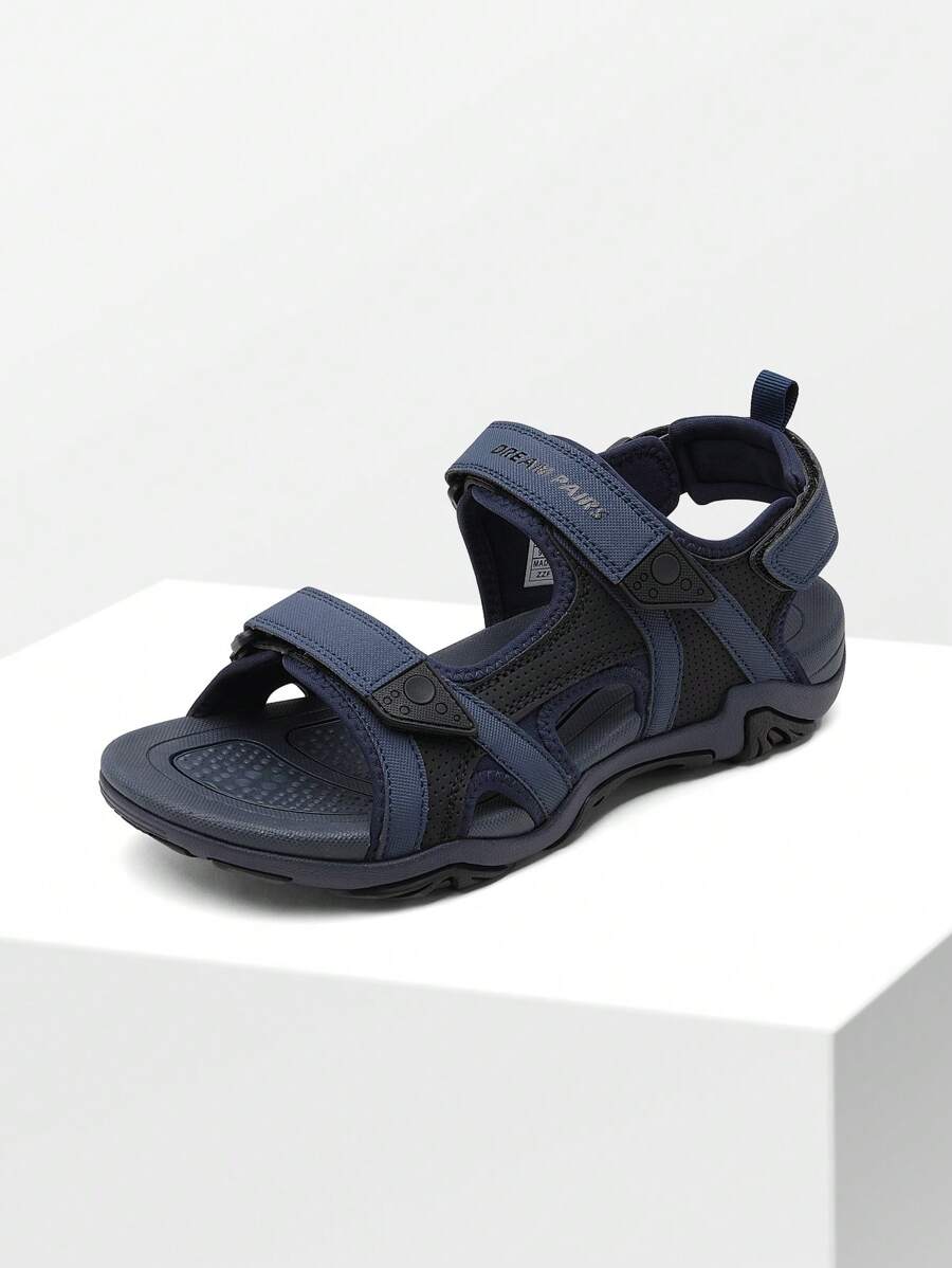 Sandalias de hombres Hebilla Zapatillas abiertas Tira Tobillera - Azul Marino - Ver 1