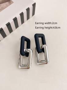 1pair Fashionable Geometric Earrings For Commuting And Party - Multicolor - View 10