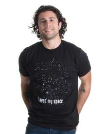 I Need My Space | Funny Astronomy, Space Humor Astronomer Unisex T-Shirt - Black - View 2