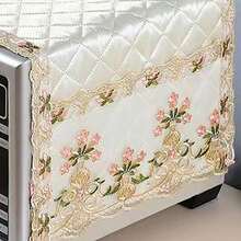 Microwave Oven Baking Cloth Fabric New Universal Cover Cloth, Household Decorative Storage, Oil-Proof, Heat-Resistant, Dust-Proof Cover, Women's Day, Travel Essentials, Wedding Favors, Y2k, Bedroom, Car Accessories Women, Kitchen Decor,Wedding,Y2k,Party - Cream Color - View 2