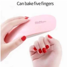 Aokitec UV Light for Nails - Mini UV LED Nail Lamp Portable Nail Dryer for UV Gel Polish Nail Glue Gel Mouse Shape Small Size with USB Cable for Curing All Nail Gels (Pink) Home DIY Mani - Rosa - Ver 2