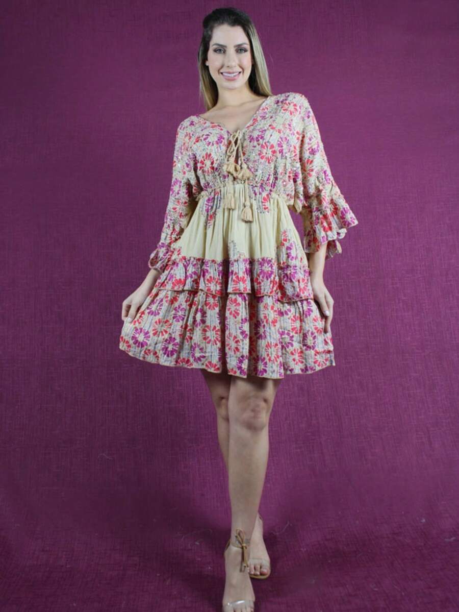 Women Dresses - 米色 - 查看 1