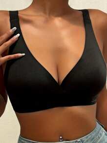 Yoga Front-Clasp Wireless Seamless Bra With Latex Material Breathable And Simple Seamless Bra Wireless For Exercise And Sexy Coverage, Lingerie