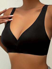 Yoga Front-Clasp Wireless Seamless Bra With Latex Material Breathable And Simple Seamless Bra Wireless For Exercise And Sexy Coverage, Lingerie