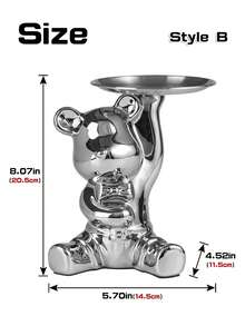 1pc Ceramic Bear Shaped Tray Decor, Suitable For Tabletop Decoration In Restaurant, Living Room, Decorative Plate, Storage Tray