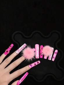 1 Piece 10 Only A056 Powder Plish Sweet Heart Sweet Girl Wind Serise Press On Nails Nail Supplies Nails