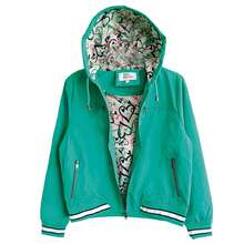 Chamarra Dama Bomber Jacket Con Capucha - Verde - Ver 5