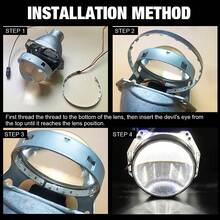 S&D 2Pcs DIY Devil Eyes LED Halo Rings Kit 2.5 Inch Projector Car Headlight 360 Degree Demon Eyes LED Lights Modified Q5 Hela Lens - White - View 4