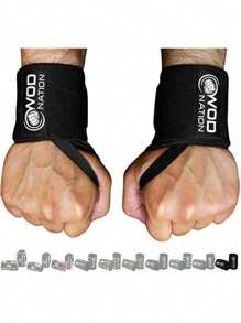 Professional Wrist Wraps & Straps For Gym & Weightlifting (12 Inch) - Weight Lifting Wrist Wraps & Gym Wrist Straps Support For Optimal Powerlifting Performance For Women & Men - Black - Black - View 7