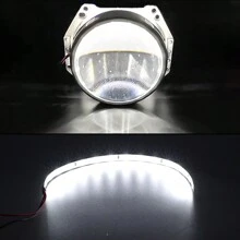 S&D 2Pcs DIY Devil Eyes LED Halo Rings Kit 2.5 Inch Projector Car Headlight 360 Degree Demon Eyes LED Lights Modified Q5 Hela Lens - White - View 3
