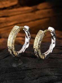 1 par de pendientes únicos con colgante de nariz de cerdo en diseño de color block, de diseño minimalista y de moda - pendientes - Ver 13