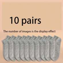 5/10/20 Pairs Solid Black & White Knee-High Socks, Breathable Short Socks For Spring, Summer And Autumn