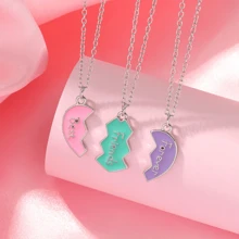 Set de collar de amistad de 3 piezas con colgante Set de corazón para mejores amigas - collar de mejor amigo - Ver 9